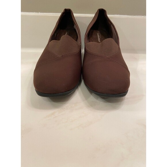 George Comfort Start Slipon Womans Brown Semi Wedge Heels Stylish size 9 EUC - Picture 4 of 9